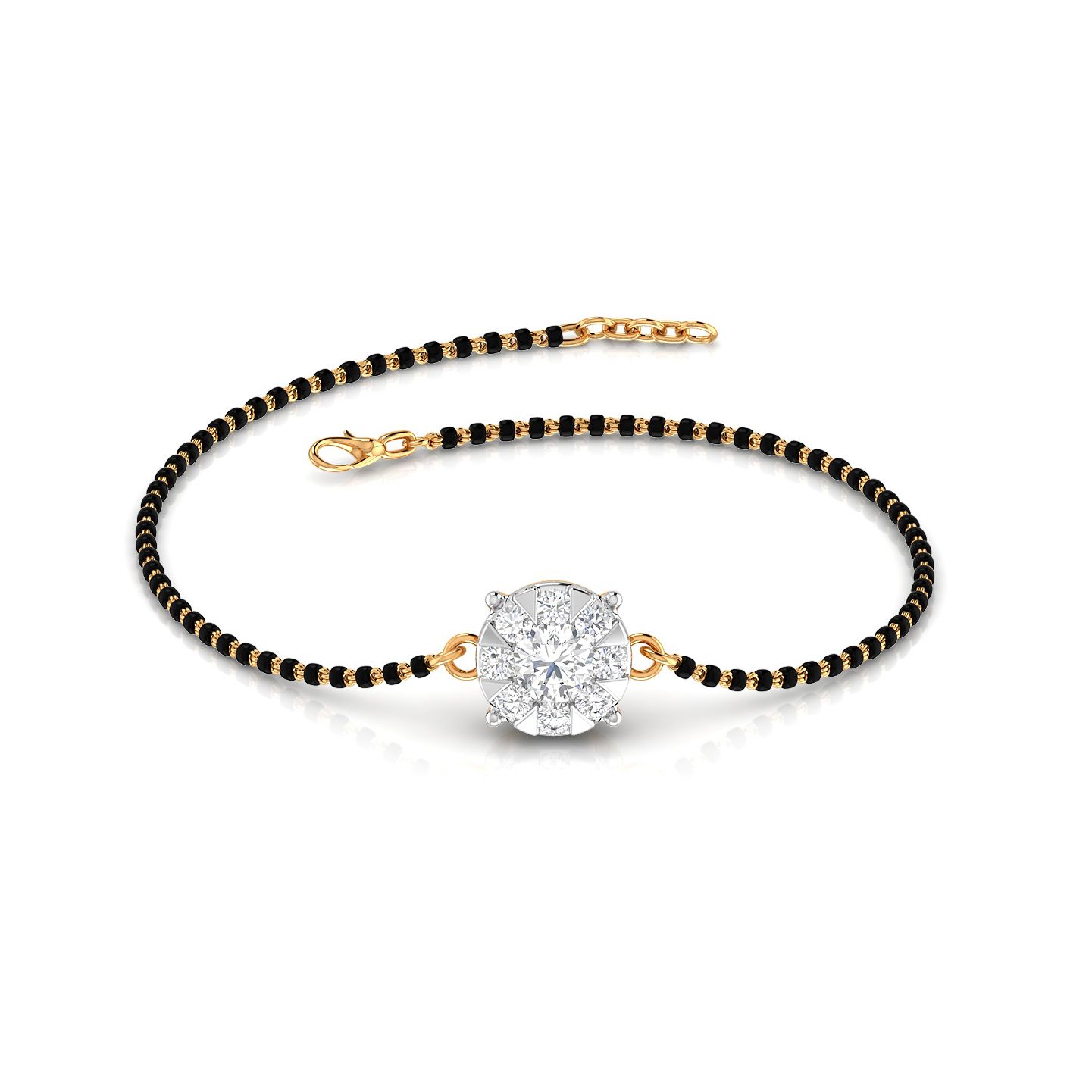 Gold Plated American Diamond Charm Adjustable Mangalsutra Bracelet –  Digital Dress Room
